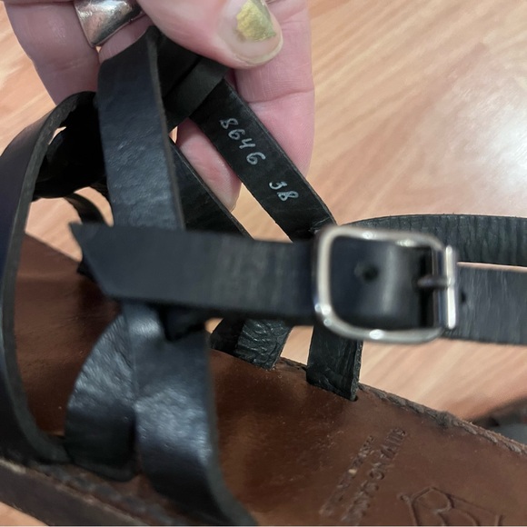 Black Silvano Sassetti Leather Handmade in Italy Sandals. Size 38 - Picture 7 of 7